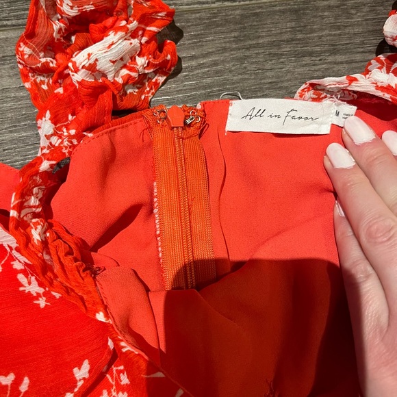 Nordstrom All in Favor Red Stella Ruffle Strap Minidress - Picture 3 of 4